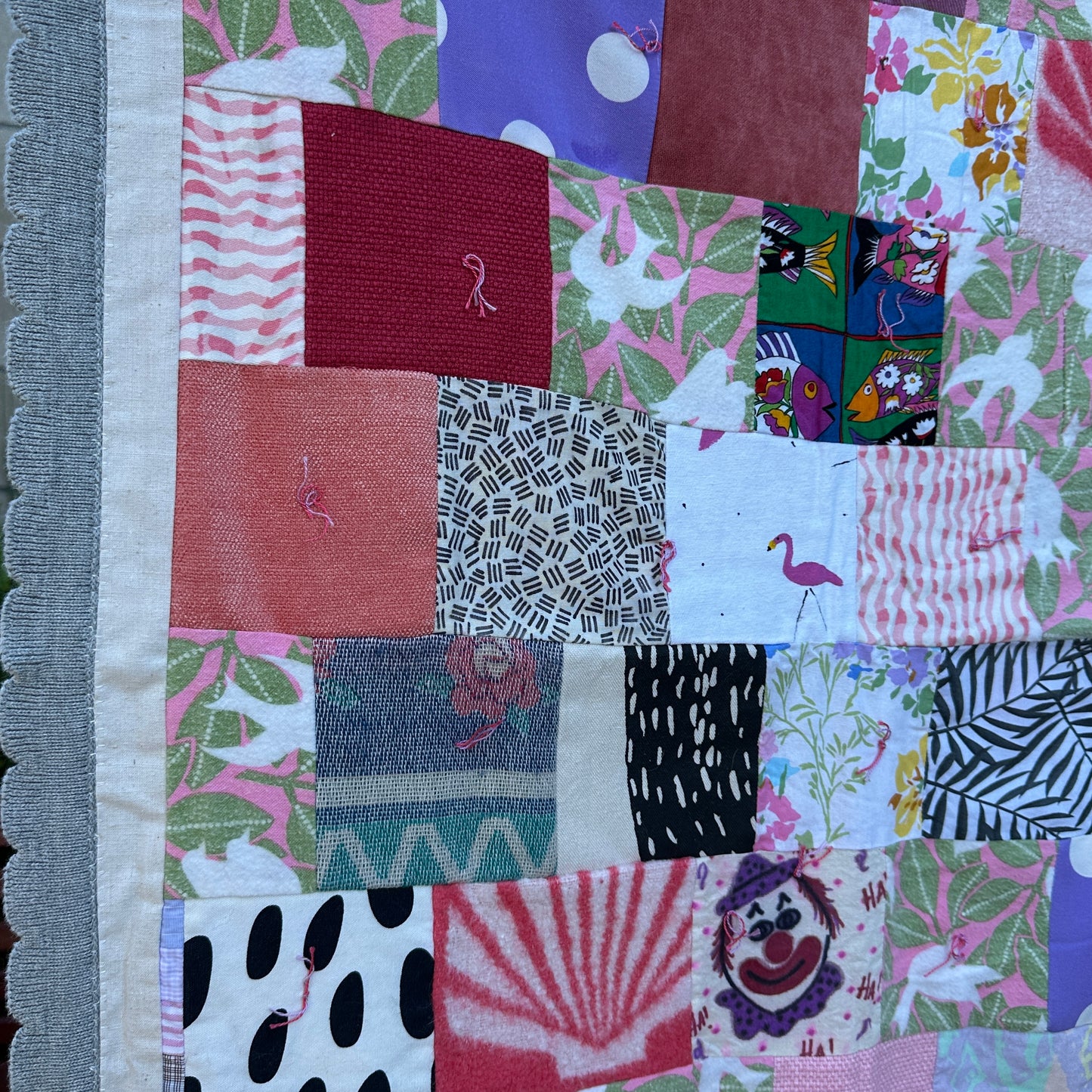 Crazy Pink Quilt, Measurements 24"x35"
