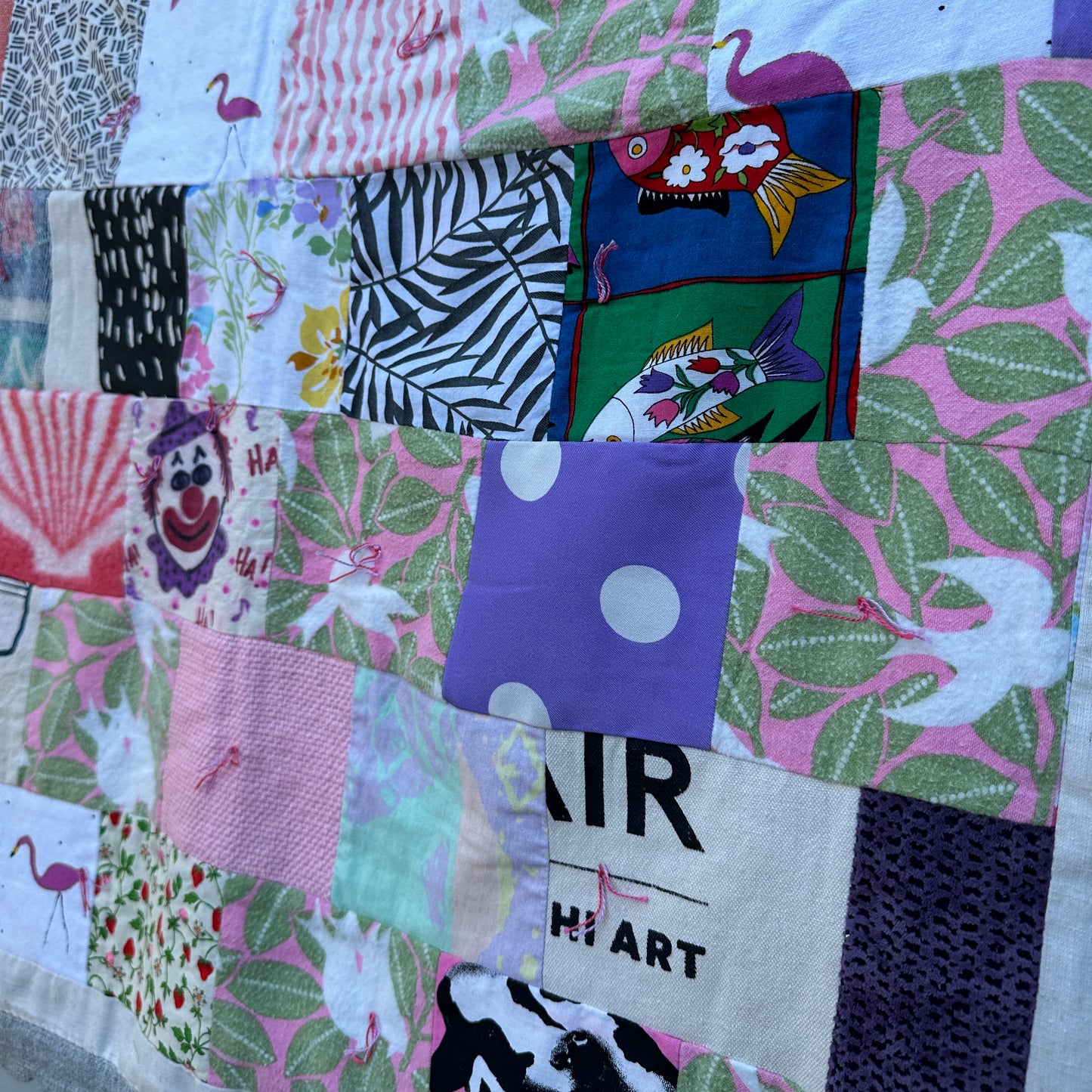 Crazy Pink Quilt, Measurements 24"x35"