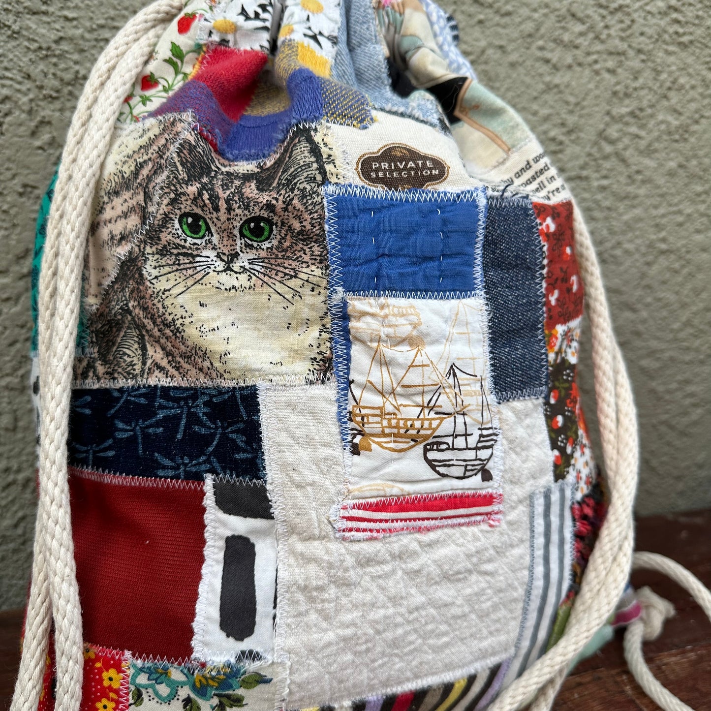MUNGA Drawstring Bag - Kitty Kat Tea Party