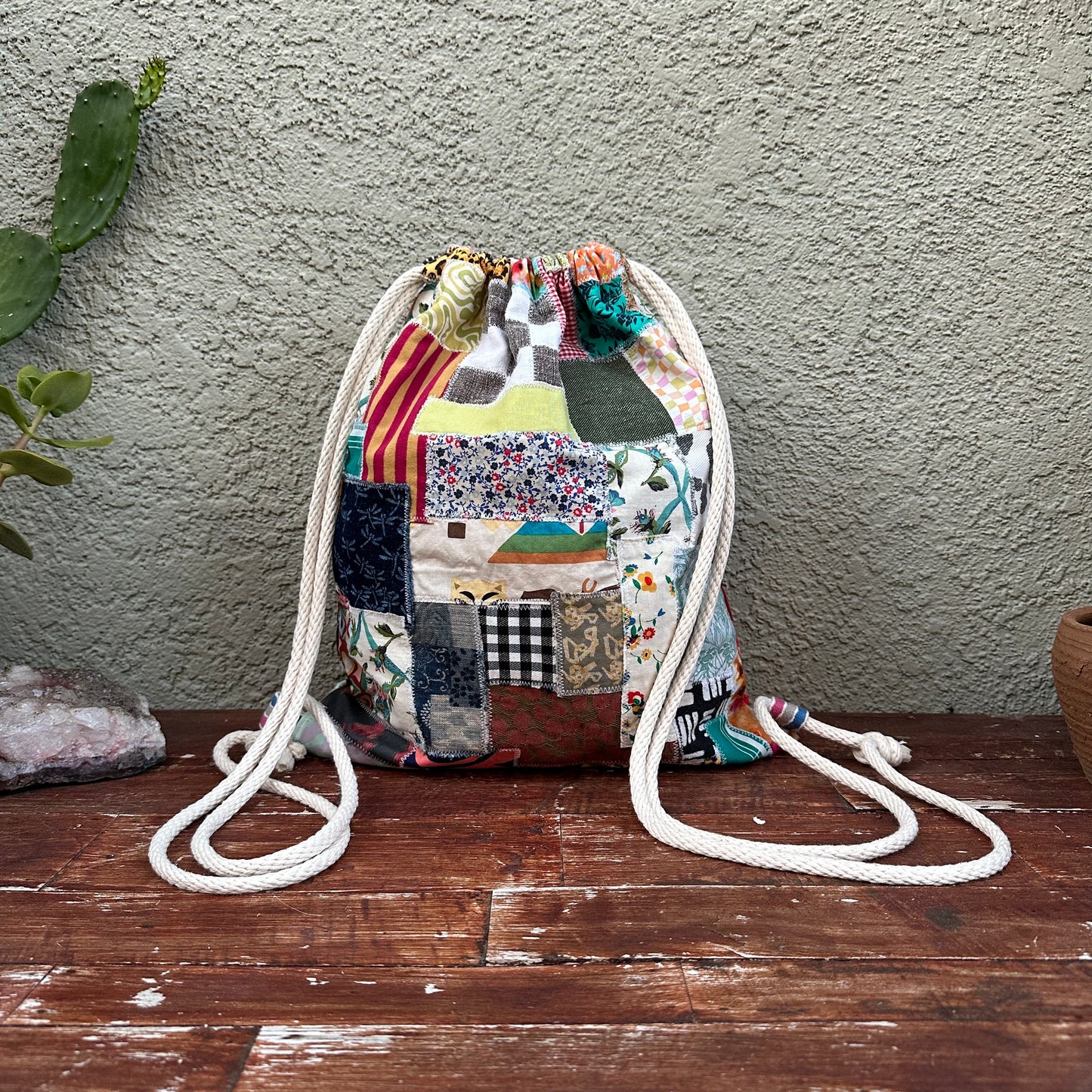 MUNGA Drawstring Bag - Kitty Kat Tea Party
