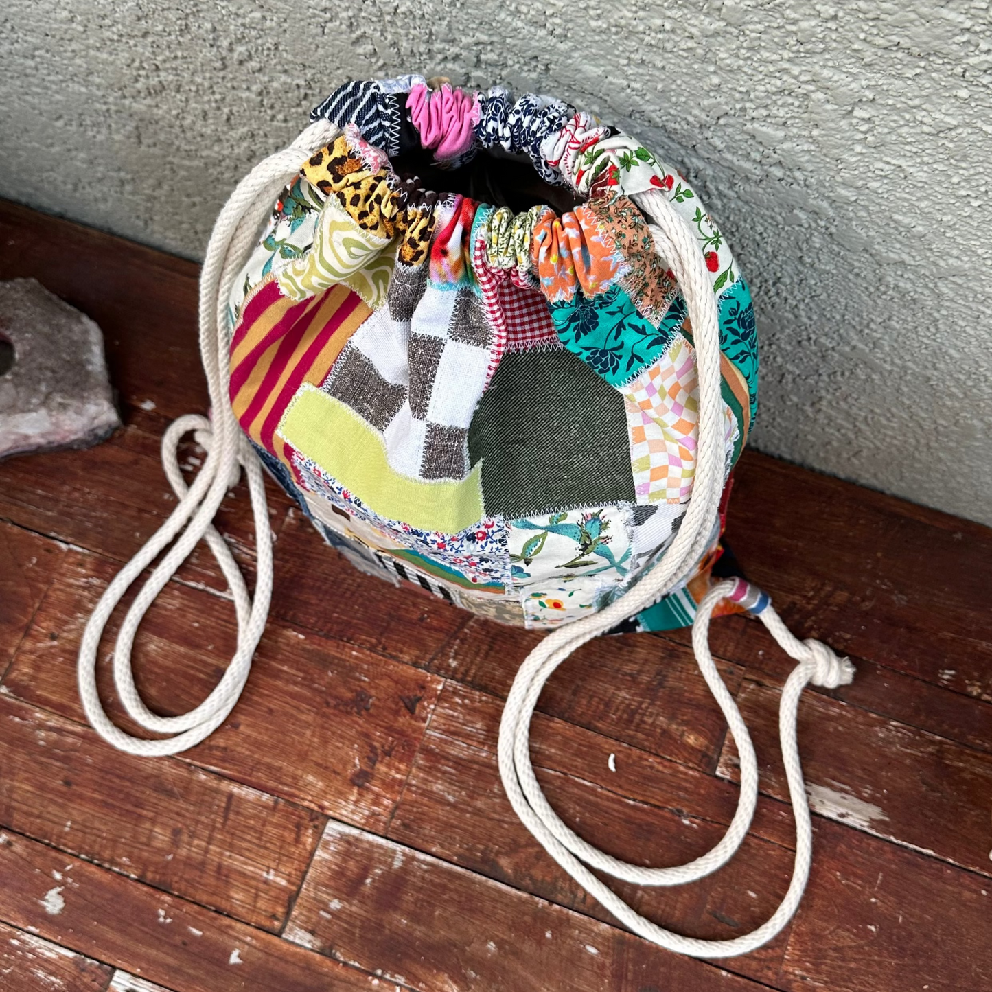 MUNGA Drawstring Bag - Kitty Kat Tea Party