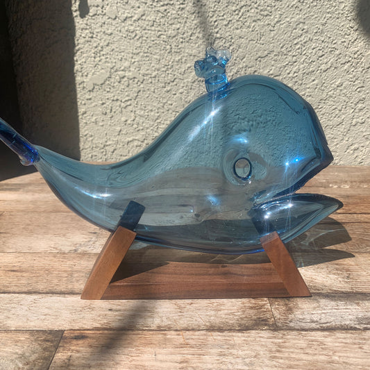 Walnut Glass Sculpture Stand